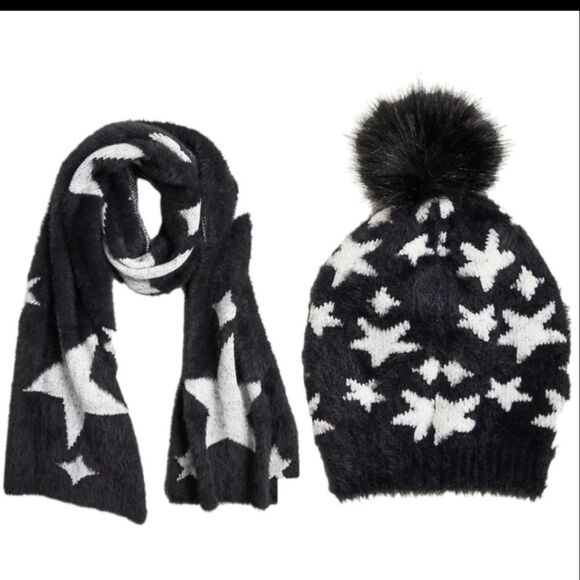 NWT Star Celestial Scarf and Pom Pom hat - Picture 1 of 10